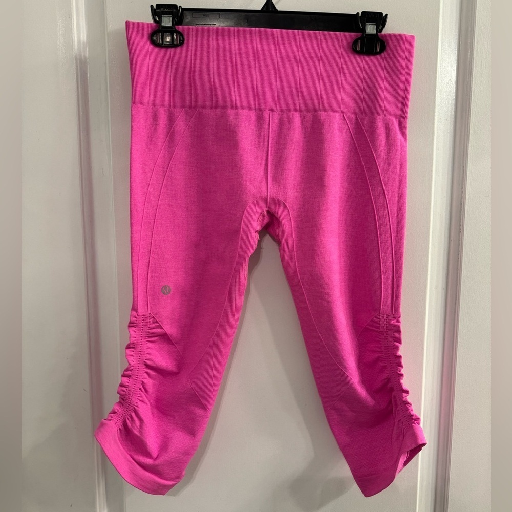 Lululemon In The Flow Crop Neon Hot Pink